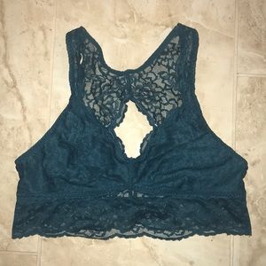 Victoria Secret PINK teal lace brallette racer